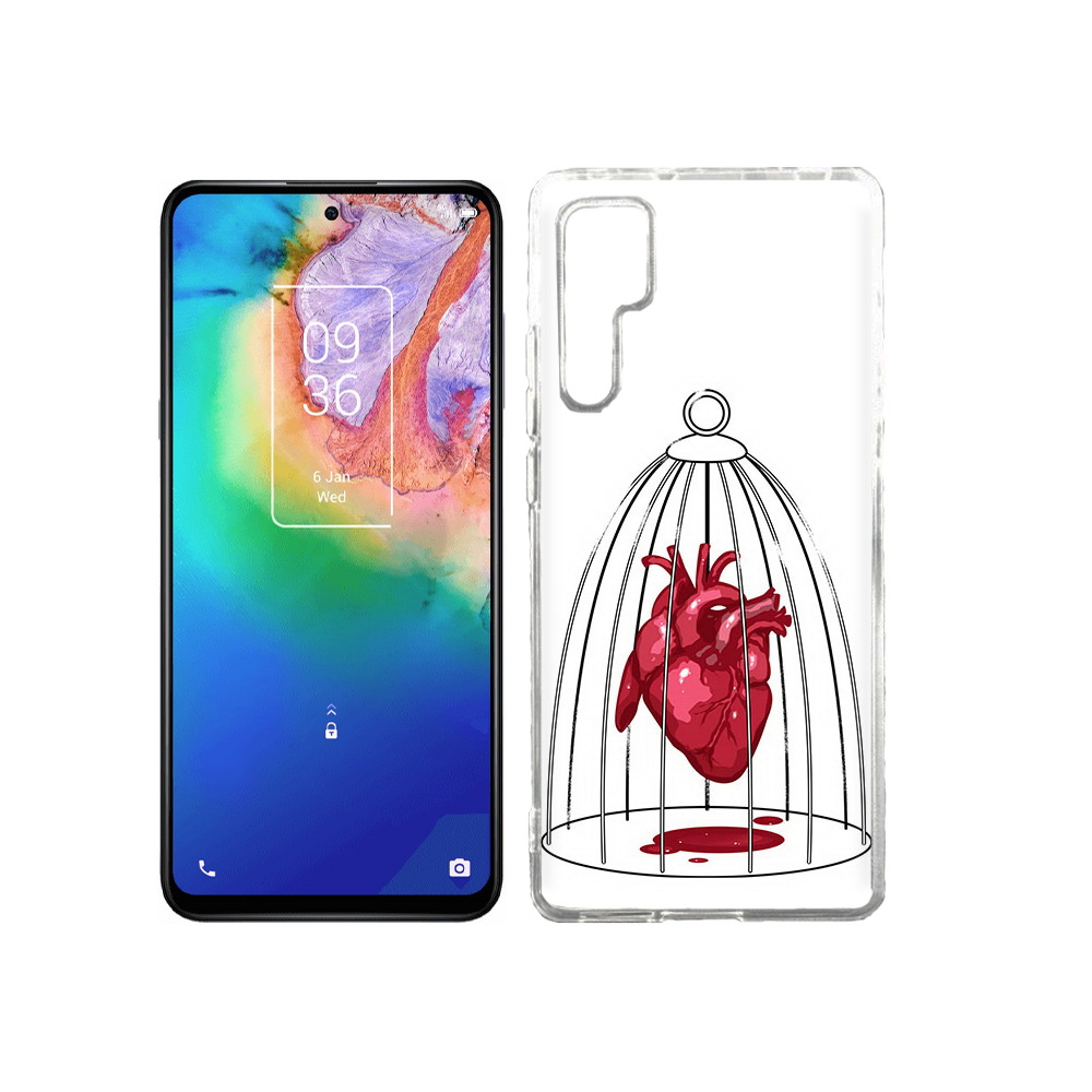 

Чехол MyPads Tocco для TCL 20 Pro сердце в клетке, Прозрачный, Tocco