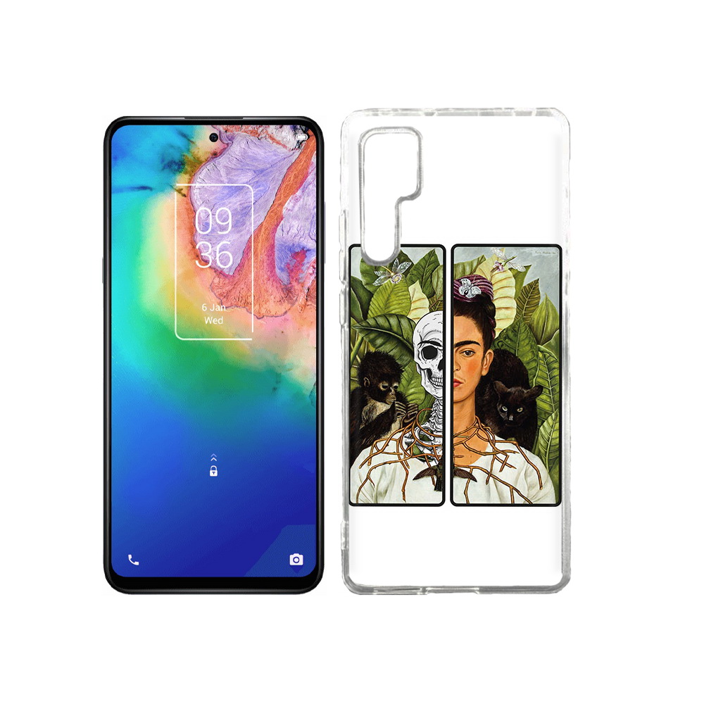

Чехол MyPads Tocco для TCL 20 Pro сдвоенная картинка девушка скелет, Прозрачный, Tocco