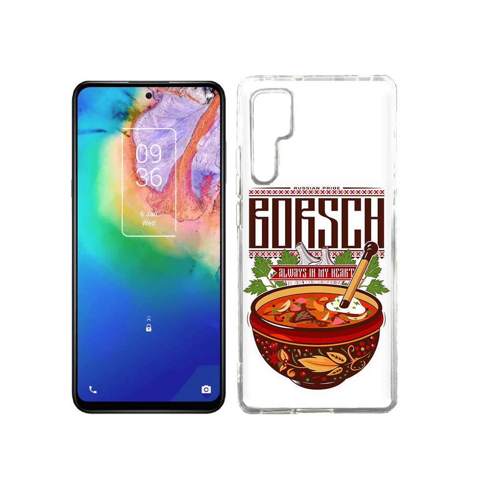 

Чехол MyPads Tocco для TCL 20 Pro русский борщ, Прозрачный, Tocco