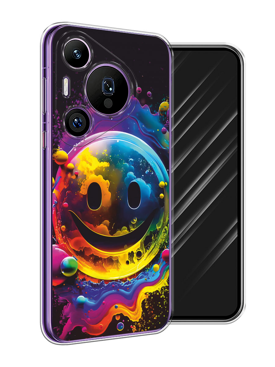 

Чехол Awog на Huawei Pura 70 Pro/70 Pro Plus "Кислотный смайл", Фиолетовый;желтый;синий, 6124450-1