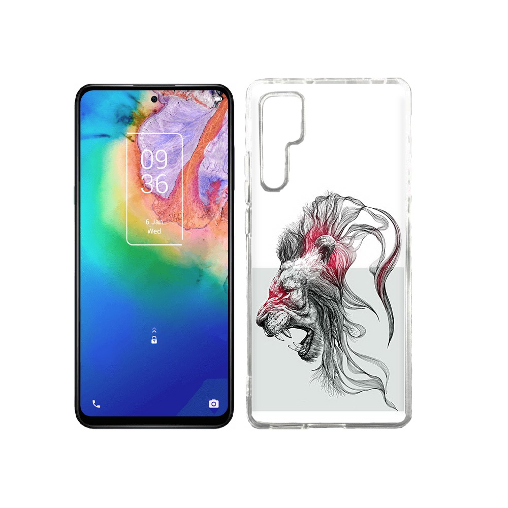 

Чехол MyPads Tocco для TCL 20 Pro разъяренный лев, Прозрачный, Tocco