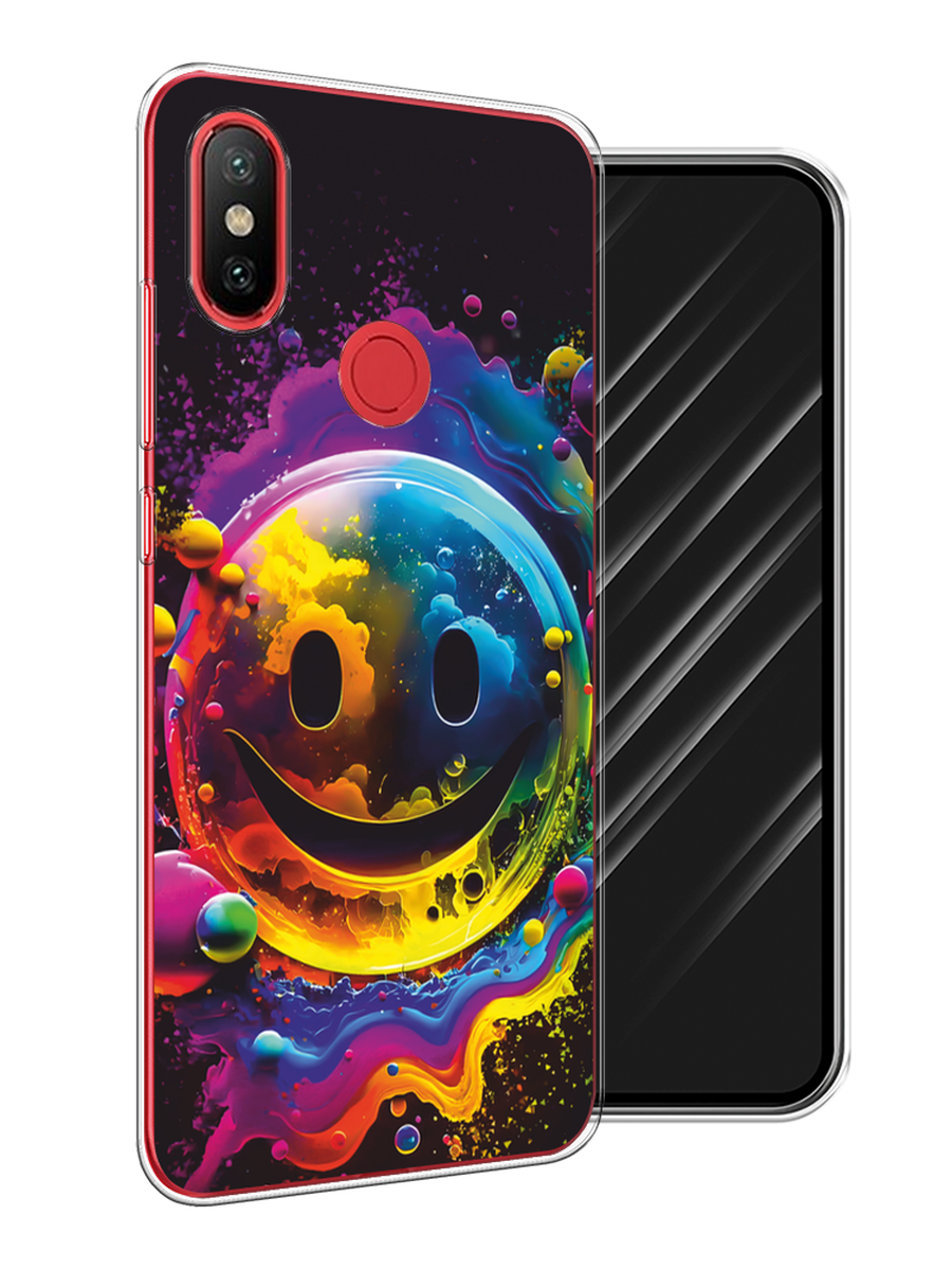 

Чехол Awog на Xiaomi Mi 6X/A2 "Кислотный смайл", Фиолетовый;желтый;синий, 33350-1