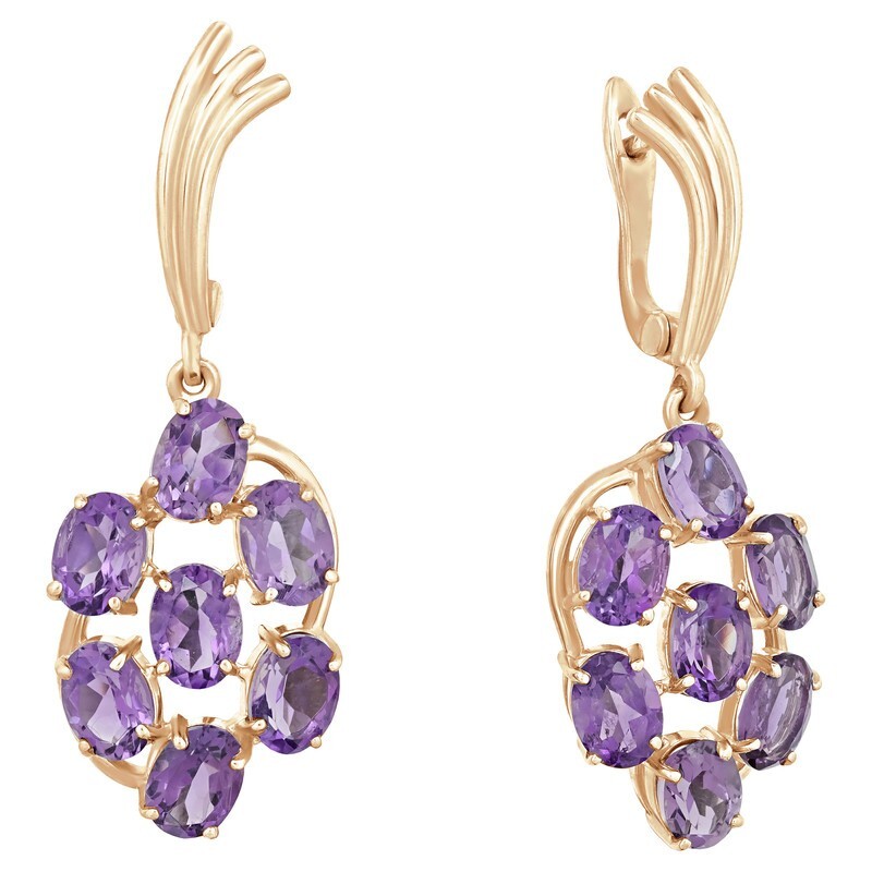 

Серьги из серебра с аметистом LAZURIT-ONLINE 7821PG, 7821PG
