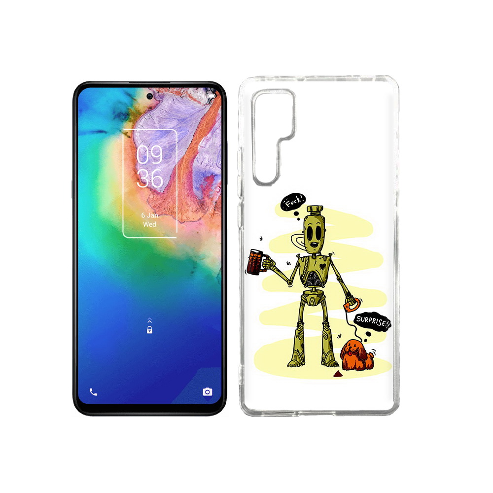

Чехол MyPads Tocco для TCL 20 Pro прикольный робот, Прозрачный, Tocco