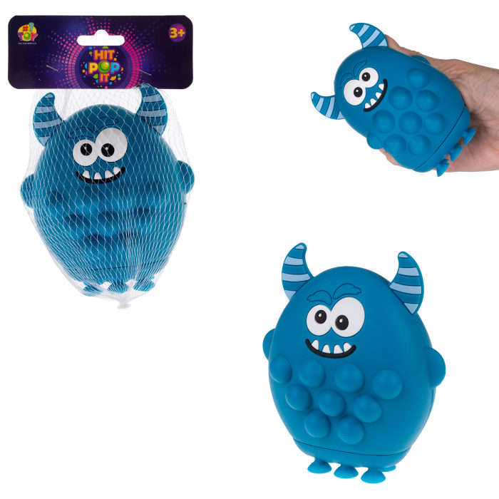 

Игрушка-антистресс 1toy Жмяка Hit Pop It Животные 11х9х5 см, монстр, Синий, Т25098-5