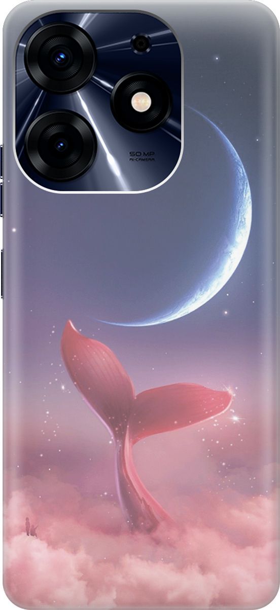 

Силиконовый чехол на Tecno Spark 10 Pro "Небесный кит", Розовый;синий, 159557
