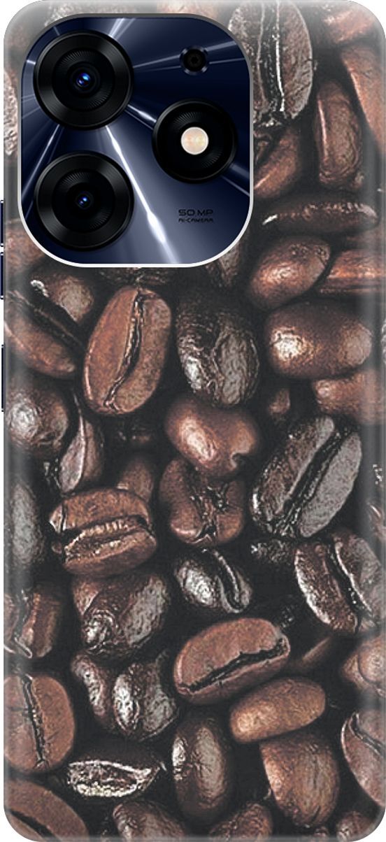 

Силиконовый чехол на Tecno Spark 10 Pro "Зерна кофе", Коричневый;черный, 159560
