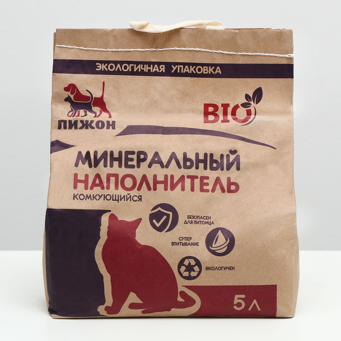 

Наполнитель комкующийся "Пижон" Bio, 5 л