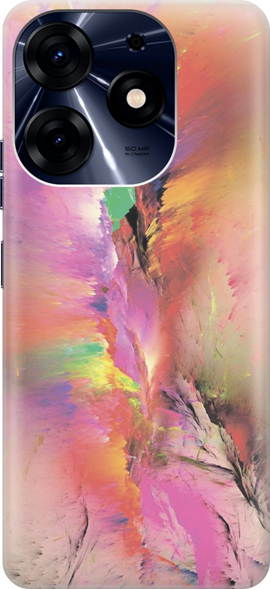 

Силиконовый чехол на Tecno Spark 10 Pro "Красочный разлом", Желтый;зеленый, 159556