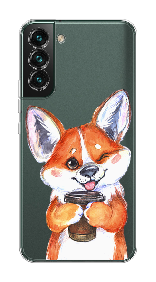 

Чехол на Samsung Galaxy S22 "Корги с кофе", Оранжевый;белый, 2103850-4