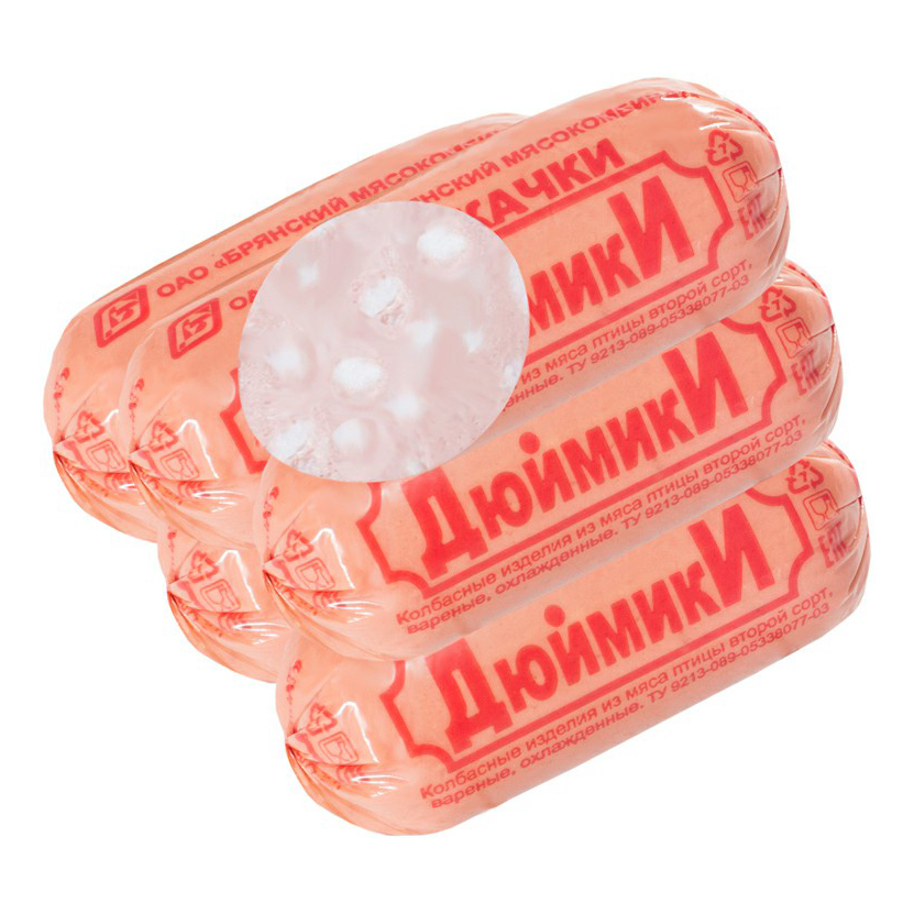 

Шпикачки Брянский мясокомбинат Дюймики +-500 г