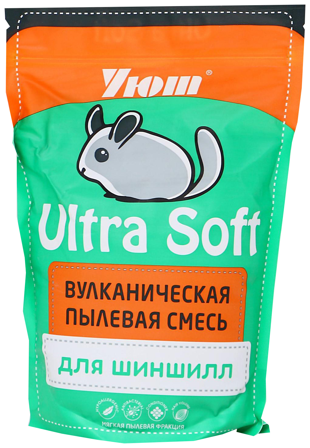 Наполнитель для грызунов Уют Вулканическая пыль Ultra Soft для шиншилл, 0,73 л