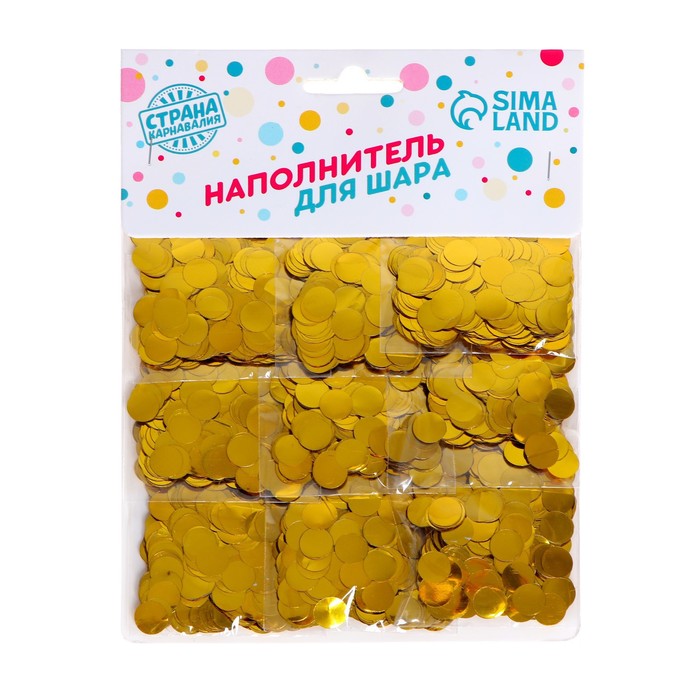 

Наполнитель для шара Круг золото, 1 см, набор 9 штук