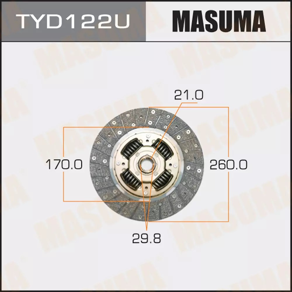 Диск сцепления TOYOTA Masuma TYD122U 100037988796