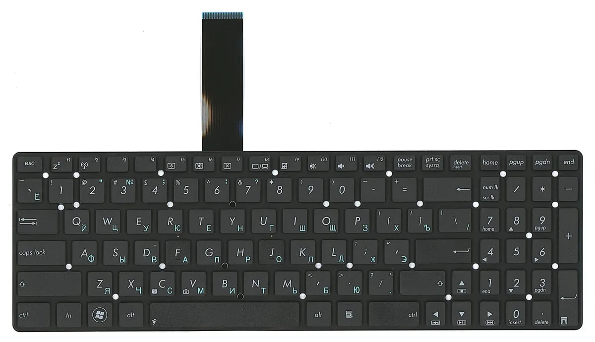 клавиатура для ноутбука ASUS K55 K55V без рамки черная OKNBO-6121RUм Гор.Enter