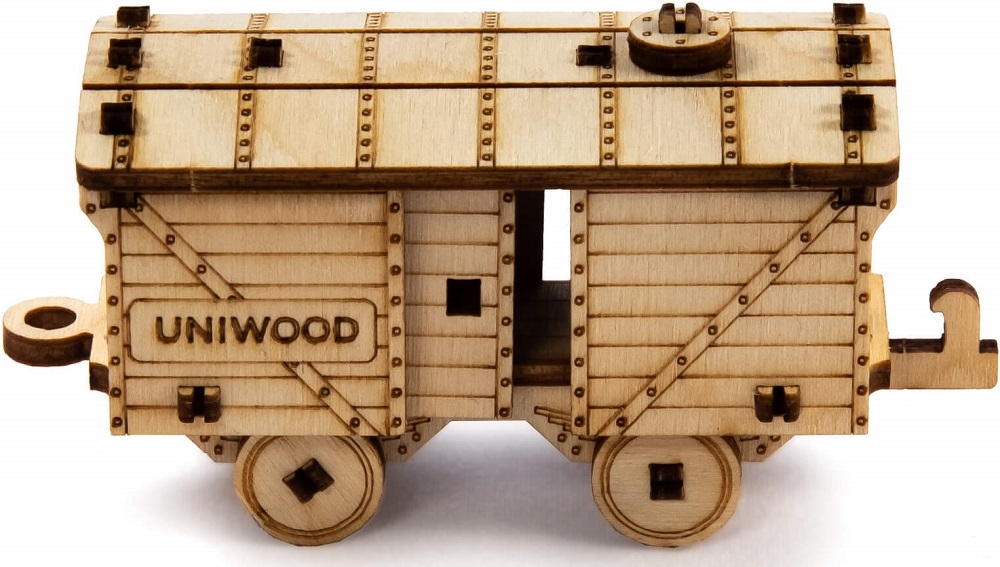 Деревянный конструктор с дополненной реальностью UNIWOOD UNIT Товарный вагон деревянный конструктор с дополненной реальностью uniwood unit tрицератопс