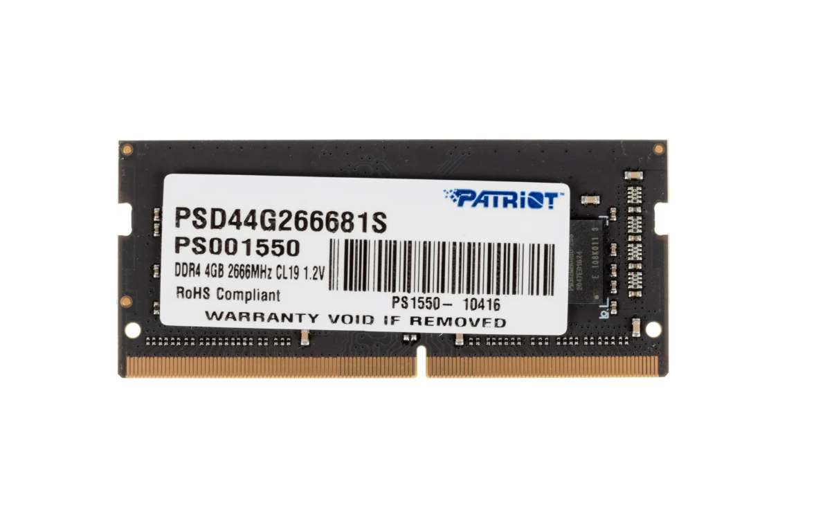

Оперативная память Patriot Memory (PSD44G266681S), DDR4 1x4Gb, 2666MHz