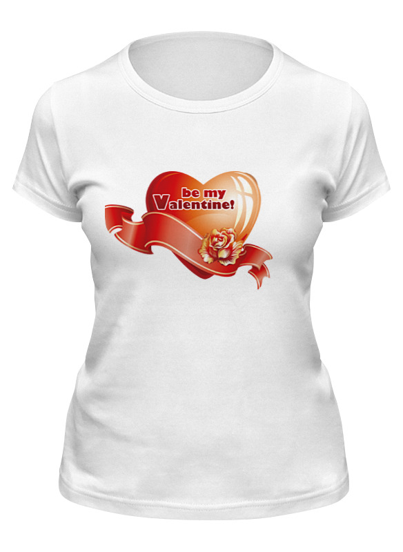 

Футболка женская Printio be my valentine! белая S, Белый, "be my valentine!"