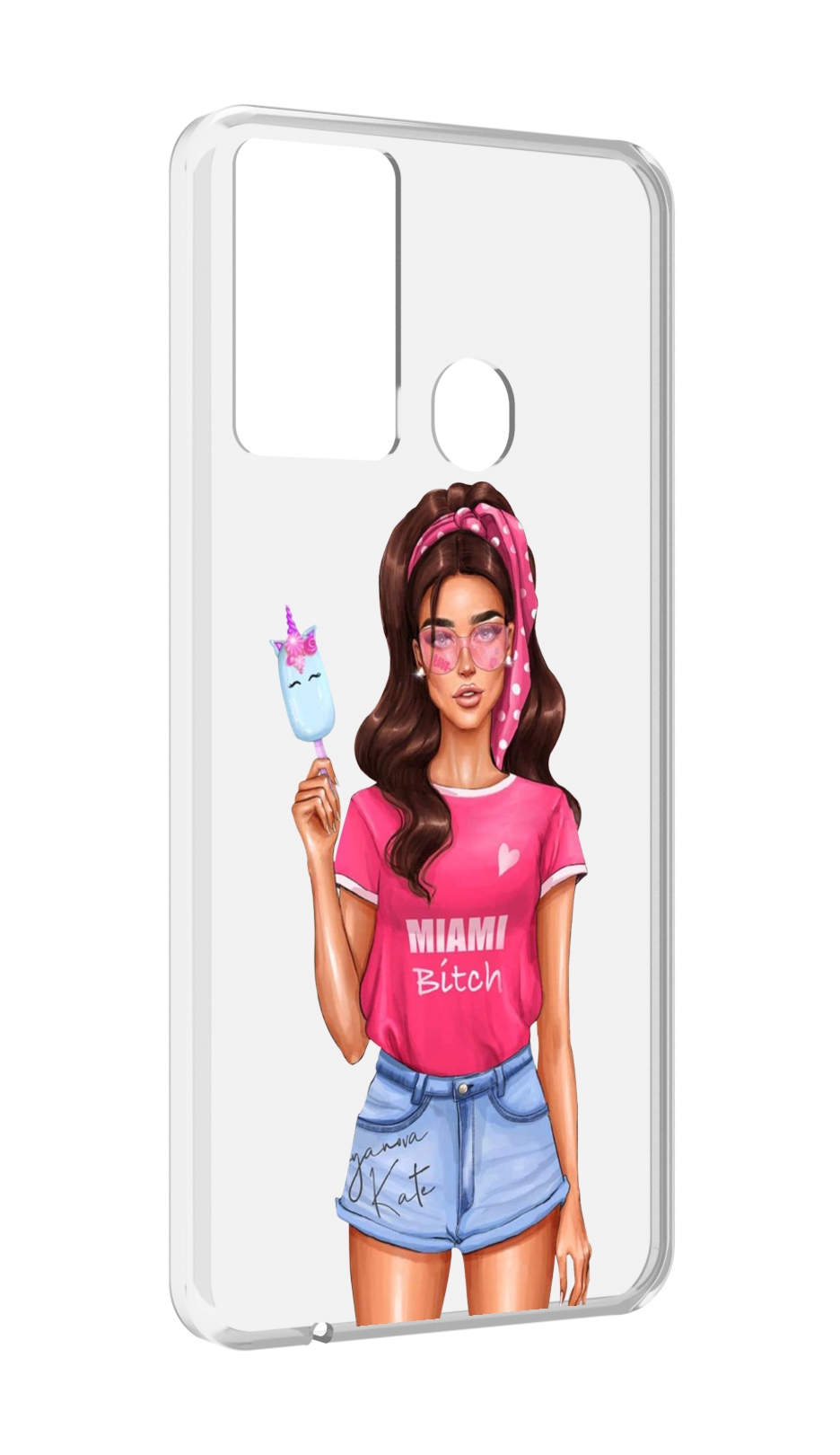 

Чехол MyPads майами-битч женский для Itel P37/Itel Vision 2S, Прозрачный, Tocco