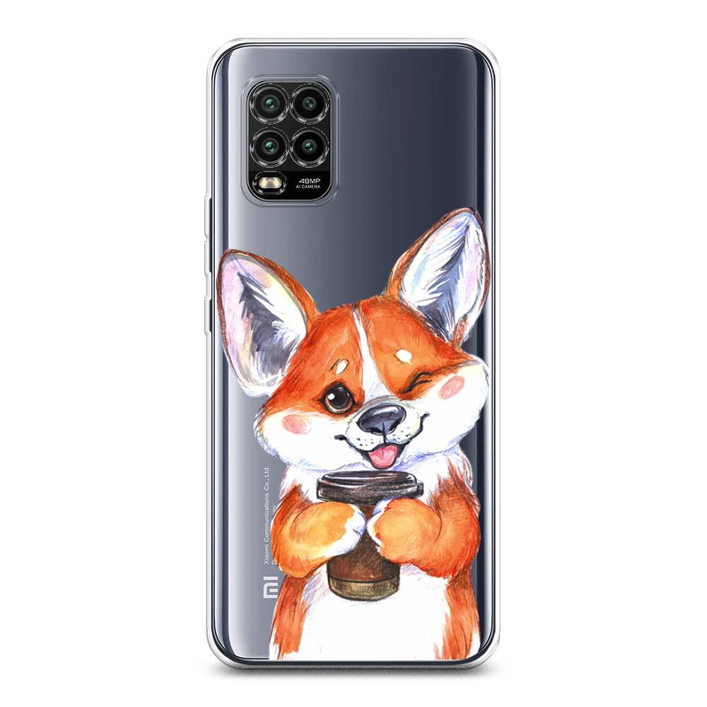 

Чехол на Xiaomi Mi 10 Lite "Корги с кофе", Оранжевый;белый, 38550-4
