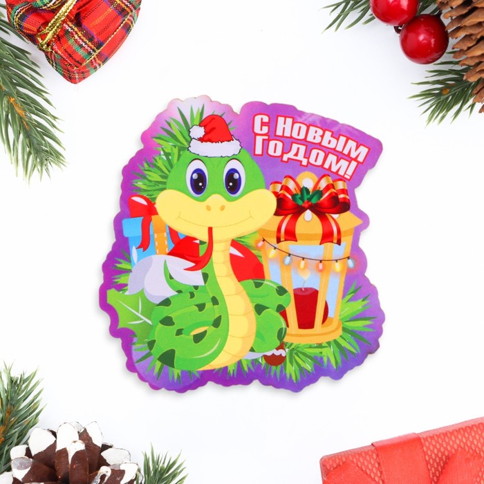 

Магнит Дарим Красиво новогодний С Новым Годом! символ года, фонарь, 10577414, Разноцветный