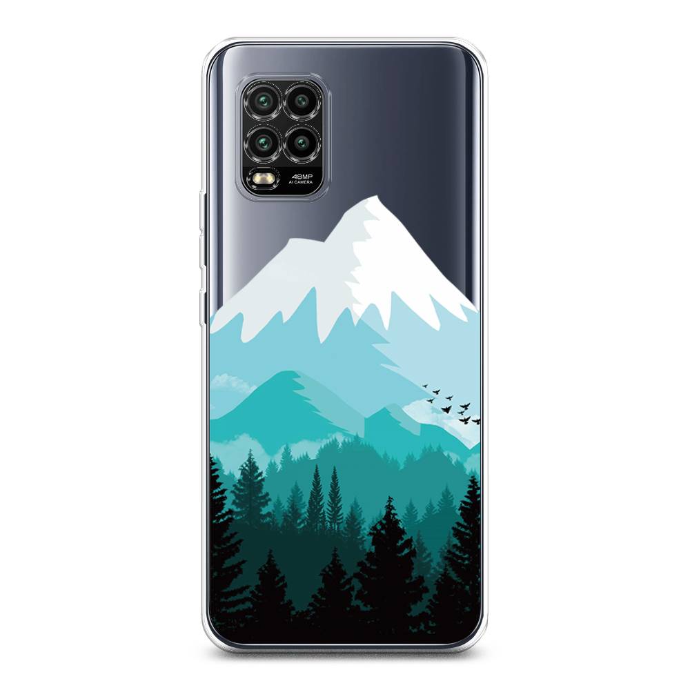 

Чехол на Xiaomi Mi 10 Lite "Синяя снежная гора", Белый;голубой, 38550-2