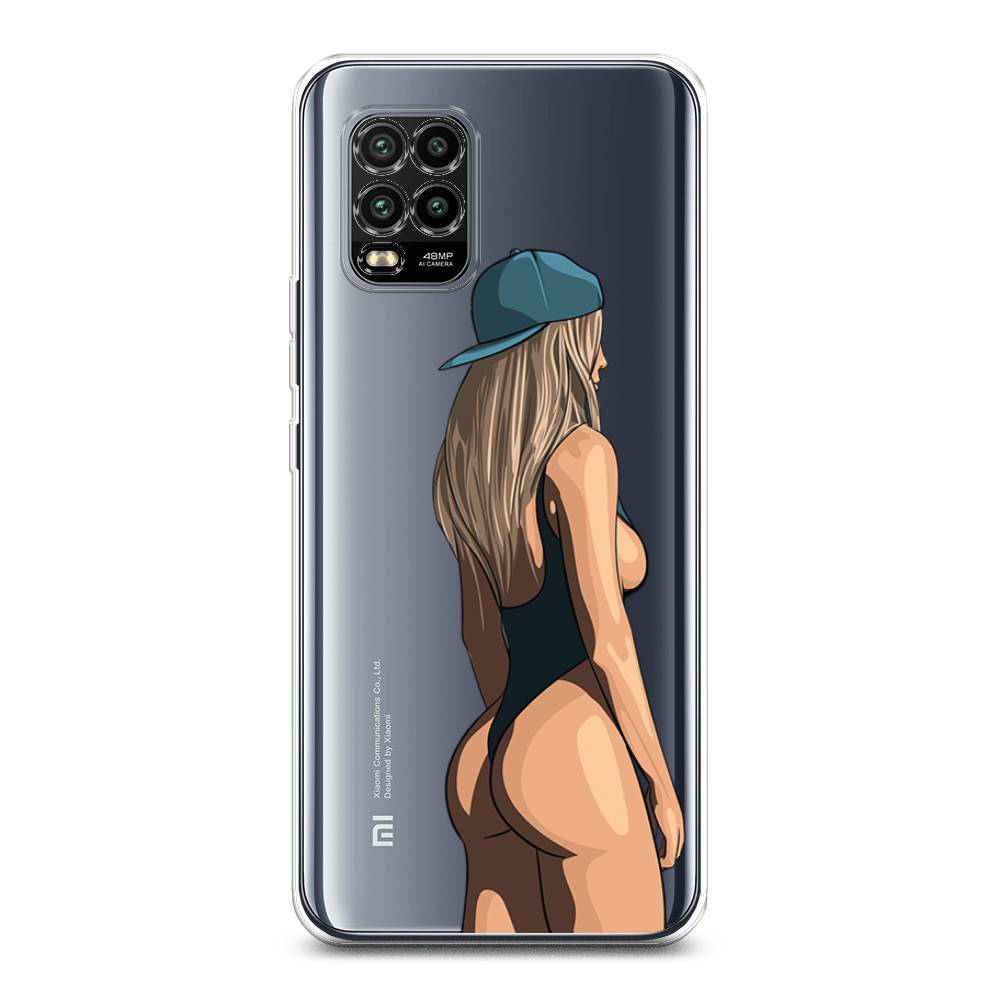

Чехол на Xiaomi Mi 10 Lite "Девушка в черном купальнике", Зеленый;бежевый;черный, 38550-6