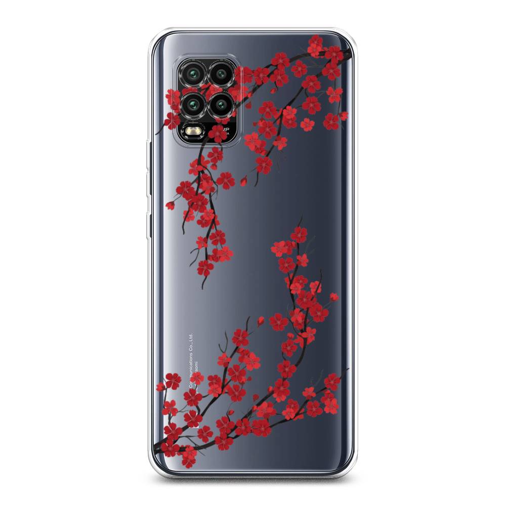 

Чехол на Xiaomi Mi 10 Lite "Красная сакура", Красный;черный, 38550-2