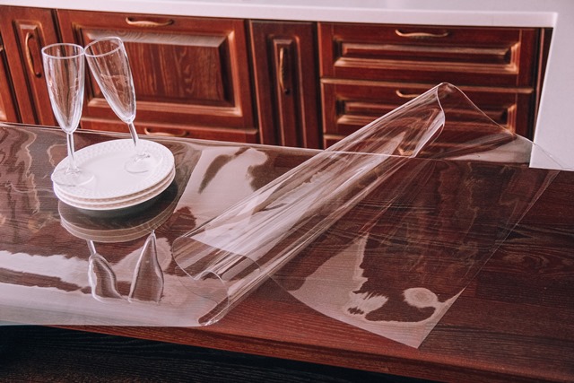 Домовой Прошка. Скатерть Гибкое стекло, размер 140*80 0,5 мм