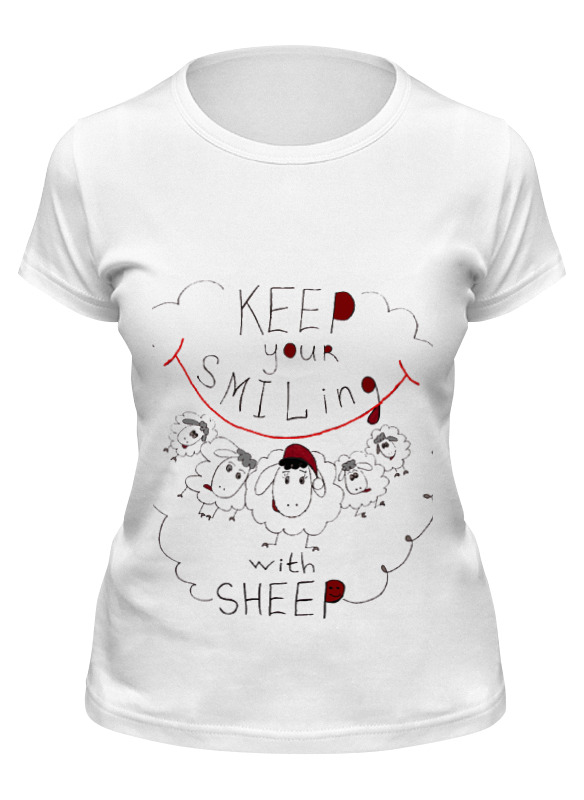 

Футболка мужская Printio Keep your smiling sheep белая S, Белый, Keep your smiling sheep