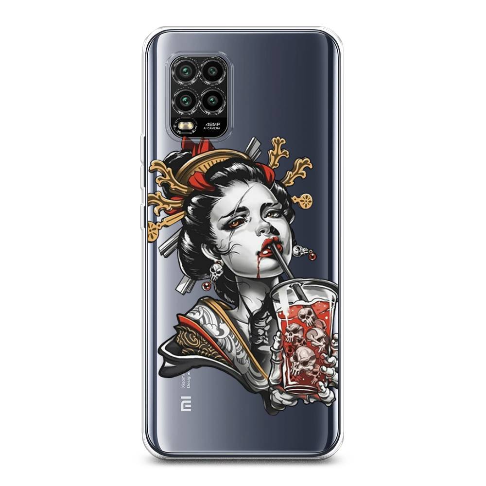 

Чехол на Xiaomi Mi 10 Lite "Опасная гейша", Красный;черный;серый, 38550-4