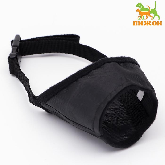 

Намордник текстильный, размер 3 (длина по носу 4 см, обхват морды 22 см), чёрный