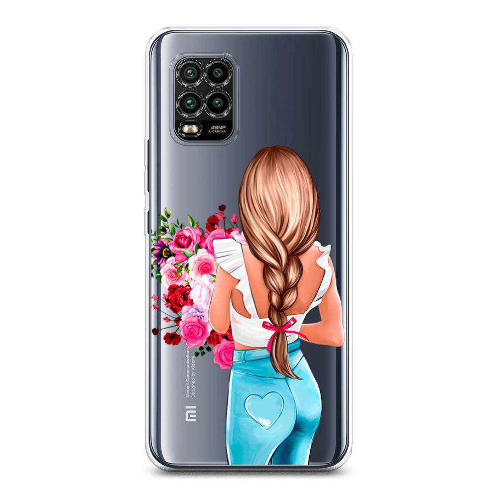 

Чехол на Xiaomi Mi 10 Lite "Девушка с цветами", Коричневый;розовый;голубой, 38550-6