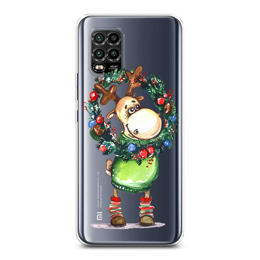 

Чехол на Xiaomi Mi 10 Lite "Олень с новогодним венком", 38550-4