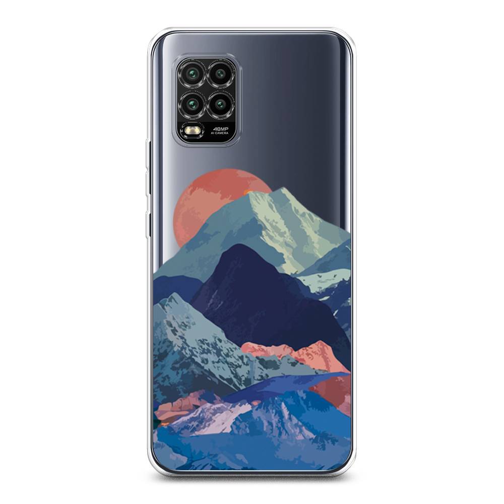 

Чехол на Xiaomi Mi 10 Lite "Закат в снежных горах", Красный;серый;голубой, 38550-2