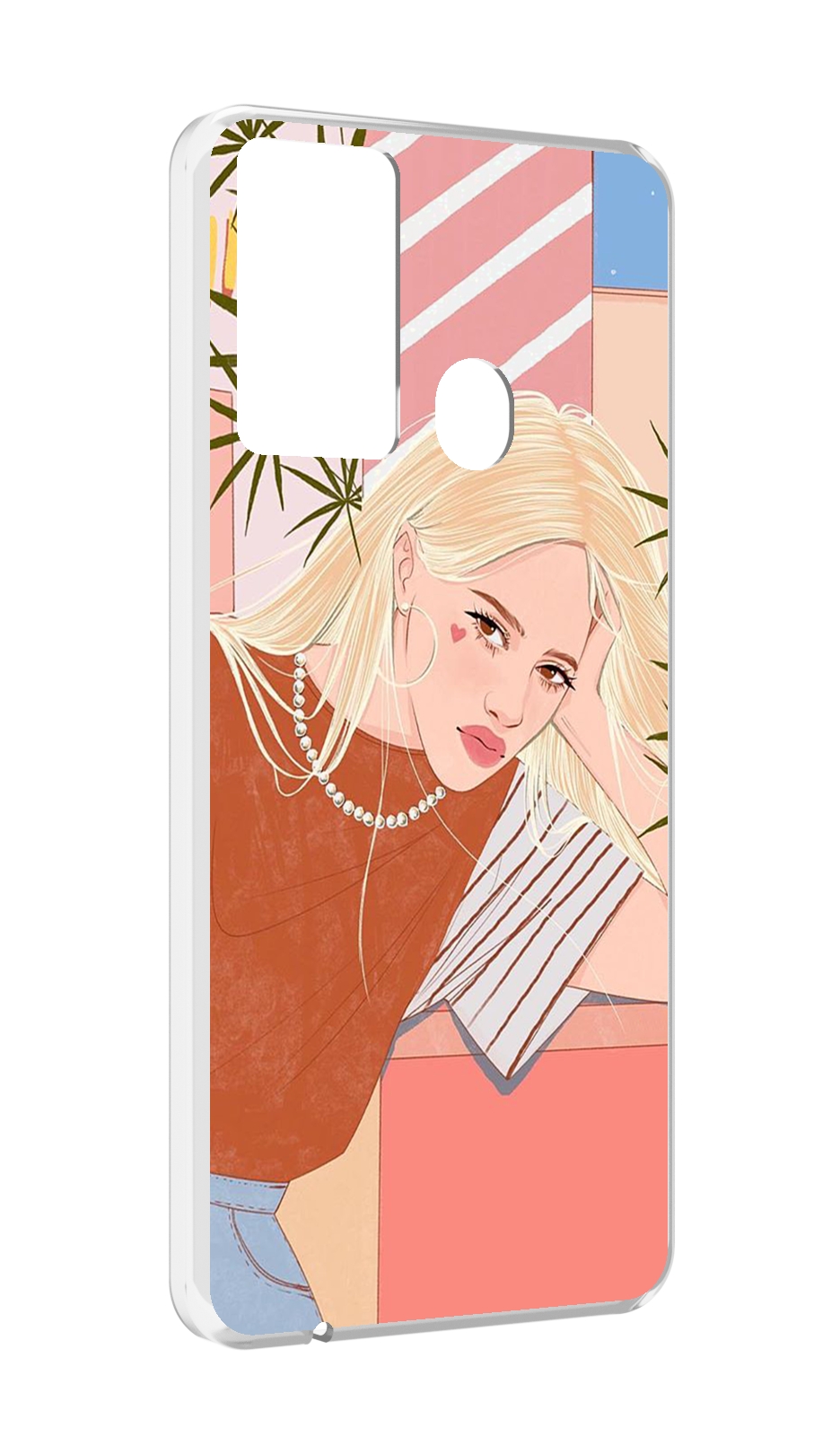 

Чехол MyPads летняя-девочка женский для Itel P37/Itel Vision 2S, Прозрачный, Tocco