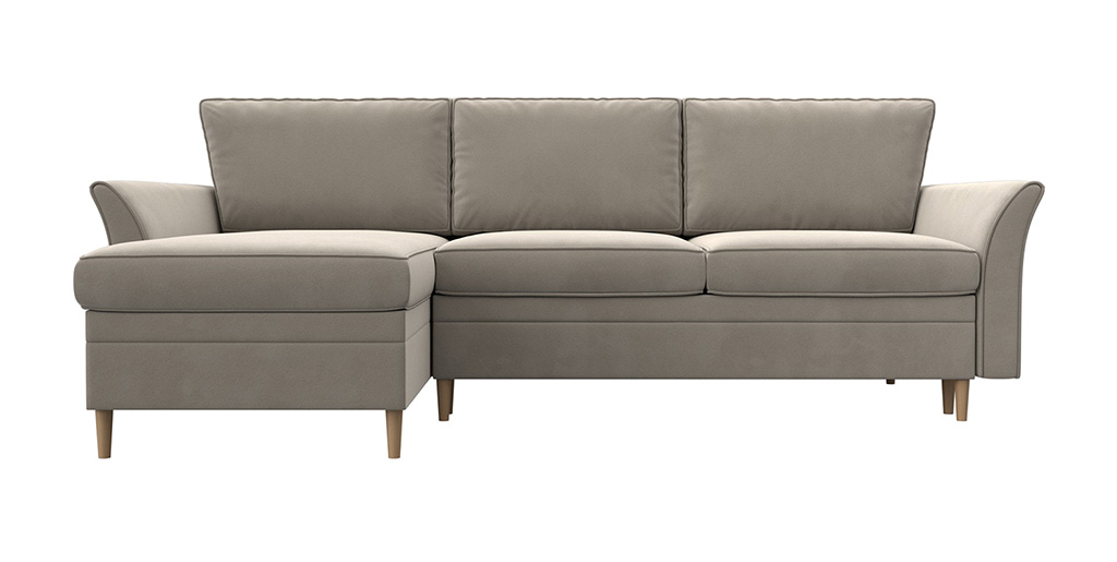 

Угловой диван-кровать 4Home София, 225x148x91см, тик-так, бежевый, микровельвет, София У