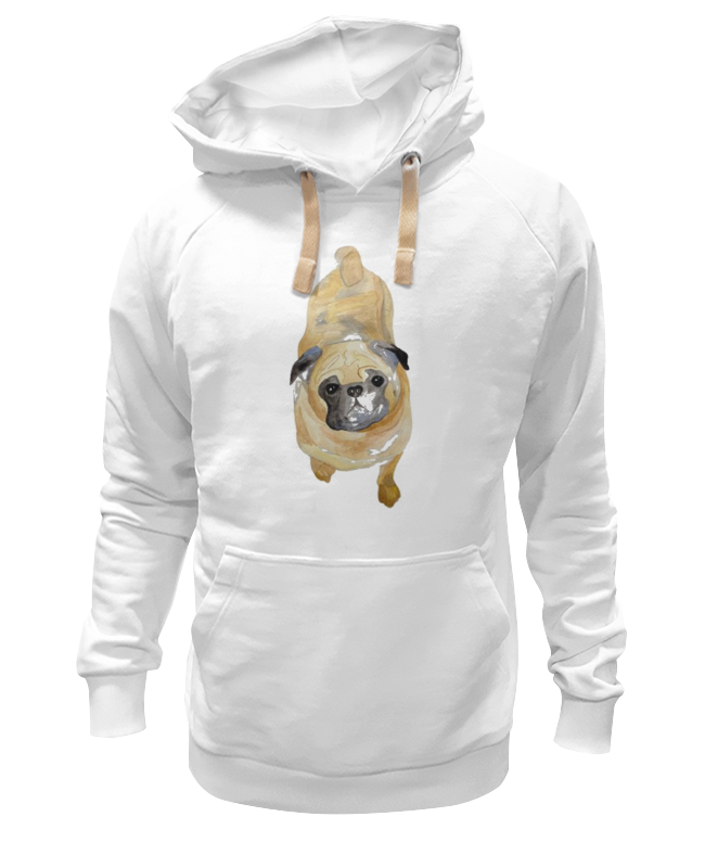 

Худи унисекс Printio Нарисованная мопс белое 2XL, Белый, Нарисованный мопс