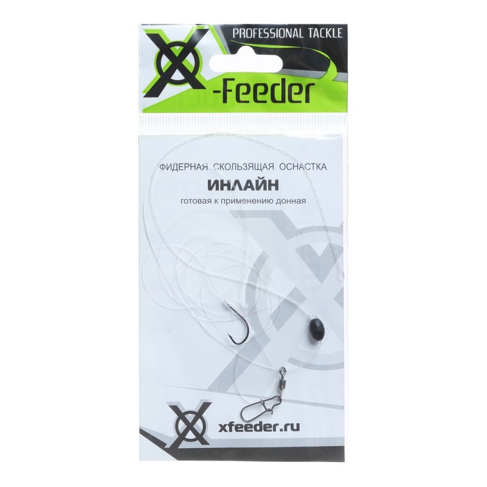 

Оснастка фидерная X-Feeder Инлайн, 0.40 мм, карабин №6, крючок №8, 120 г, Серебристый