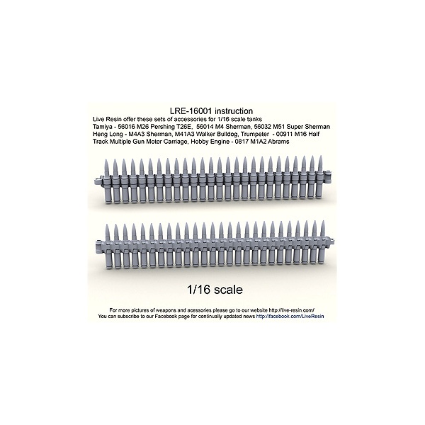 

LRE16001 WWII - Modern US Army .50 M2 Ammunition Belt for 1/16 scale tanks: Tamiya - 56016