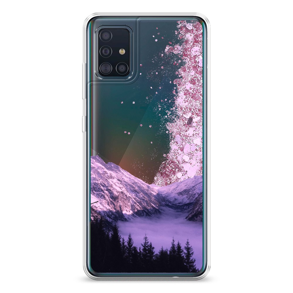 

Жидкий чехол с блестками "Горный туман" на Samsung Galaxy A51, 28994-1