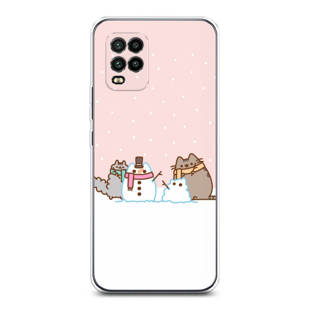 

Чехол на Xiaomi Mi 10 Lite "Котики в снегу", Розовый;белый;серый, 38550-5
