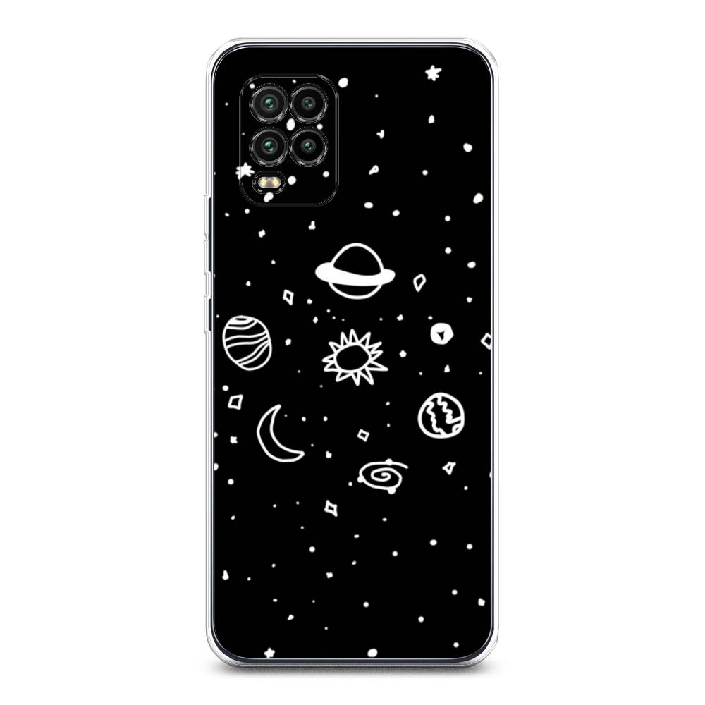 

Чехол на Xiaomi Mi 10 Lite "Дудл солнечной системы", Бежевый;серый, 38550-2