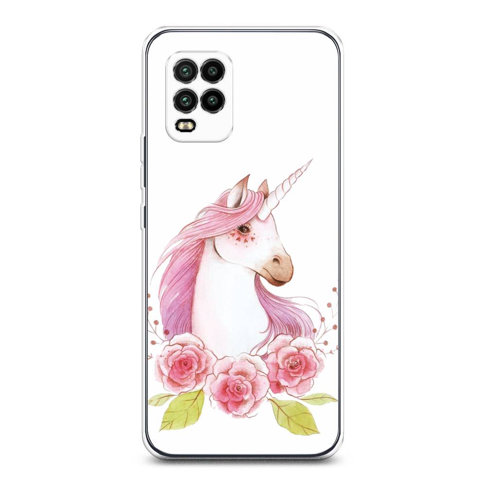 

Чехол на Xiaomi Mi 10 Lite "Единорог цветы", Белый;розовый;серый, 38550-1