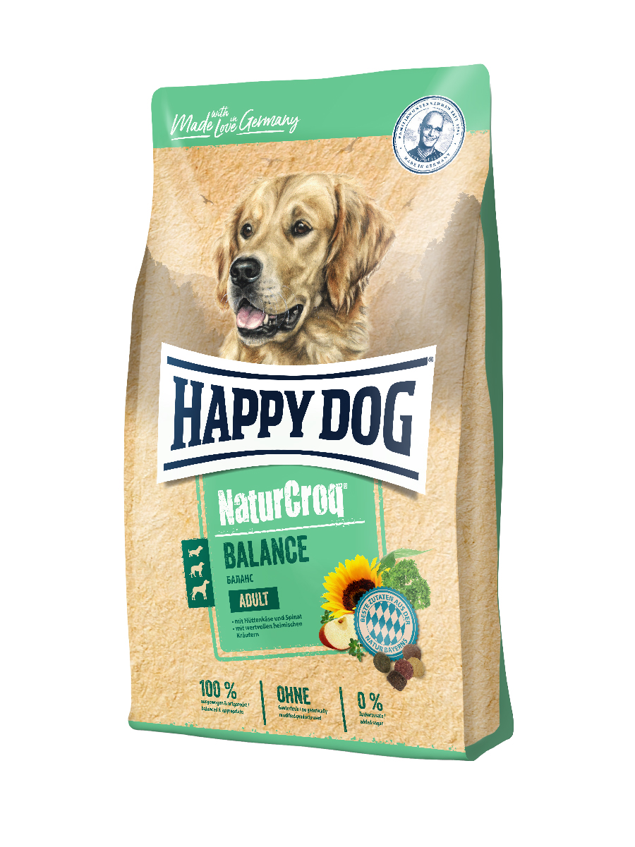 фото Сухой корм для собак happy dog naturcroq balance adult, птица, 15кг