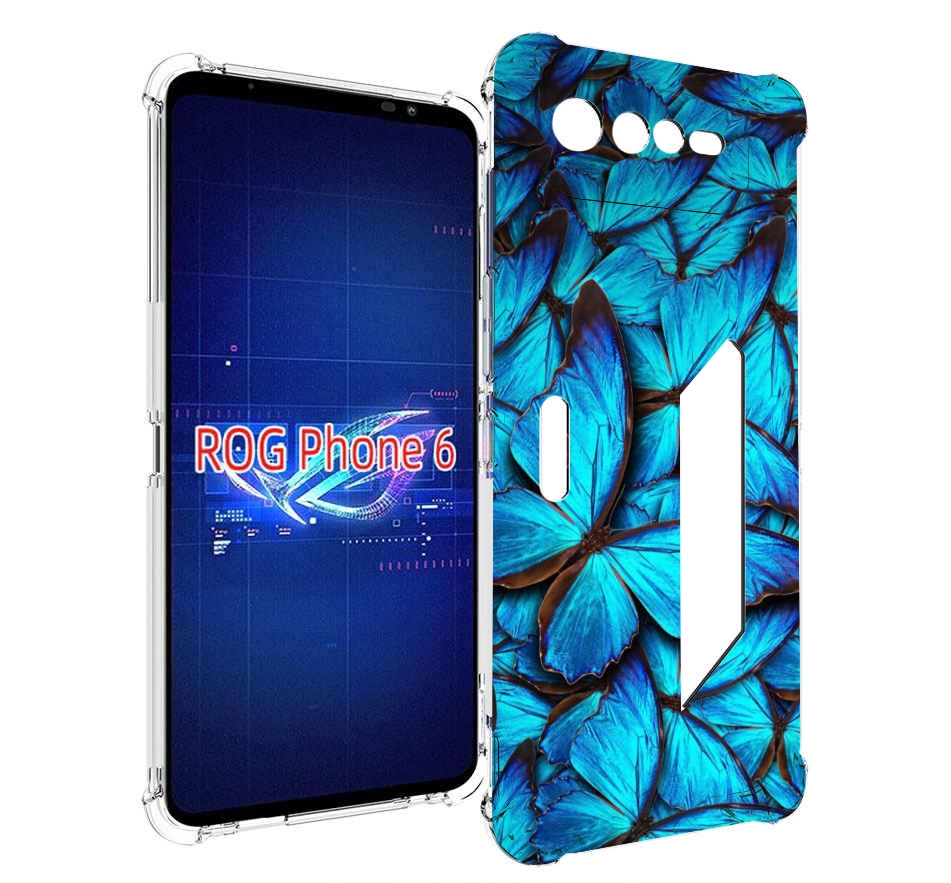 

Чехол MyPads бирюзовые бабочки для Asus ROG Phone 6, Прозрачный, Tocco