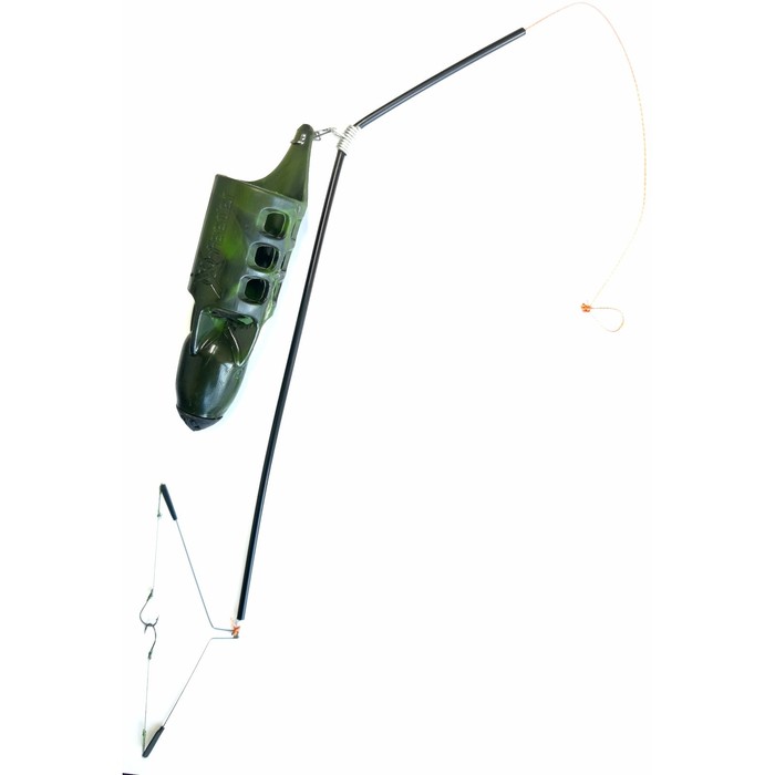 Монтаж фидерный донный X-FEEDER BIG FISH, кормушка BULLET FLYING, 2 крючка, 50 г