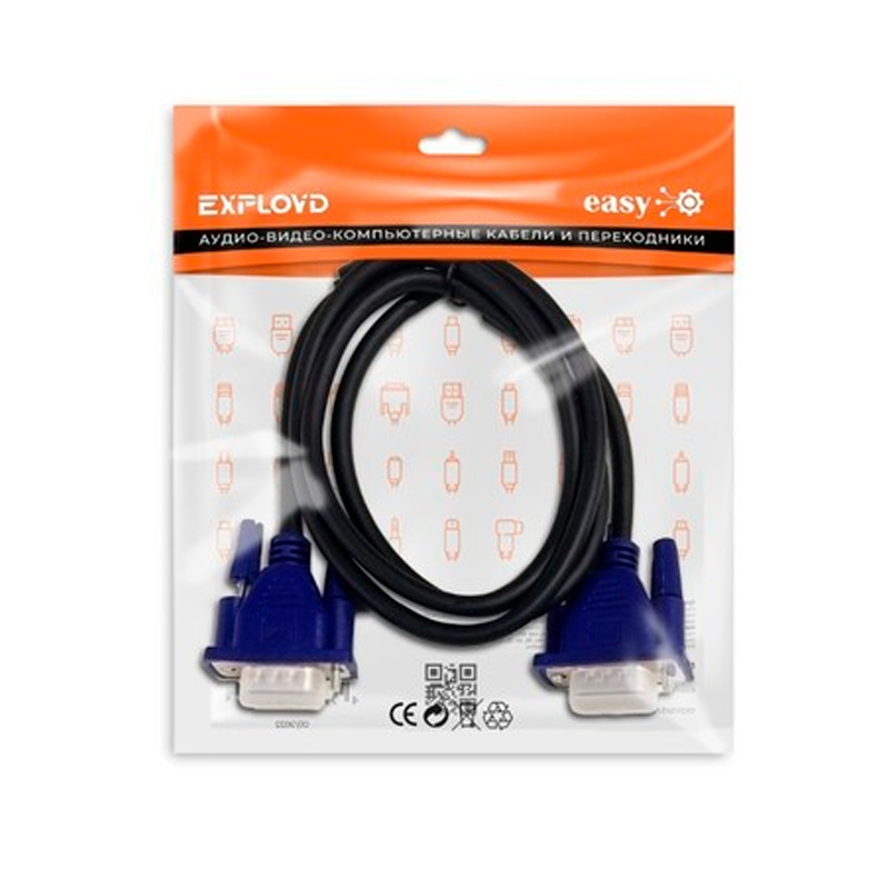 Кабель Exployd VGA - VGA вилка-вилка 1м (EXPLOYD EX-K-1367) черный