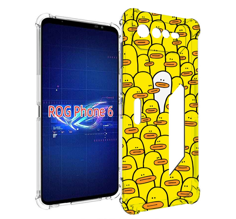 

Чехол MyPads белый среди желтых для Asus ROG Phone 6, Прозрачный, Tocco