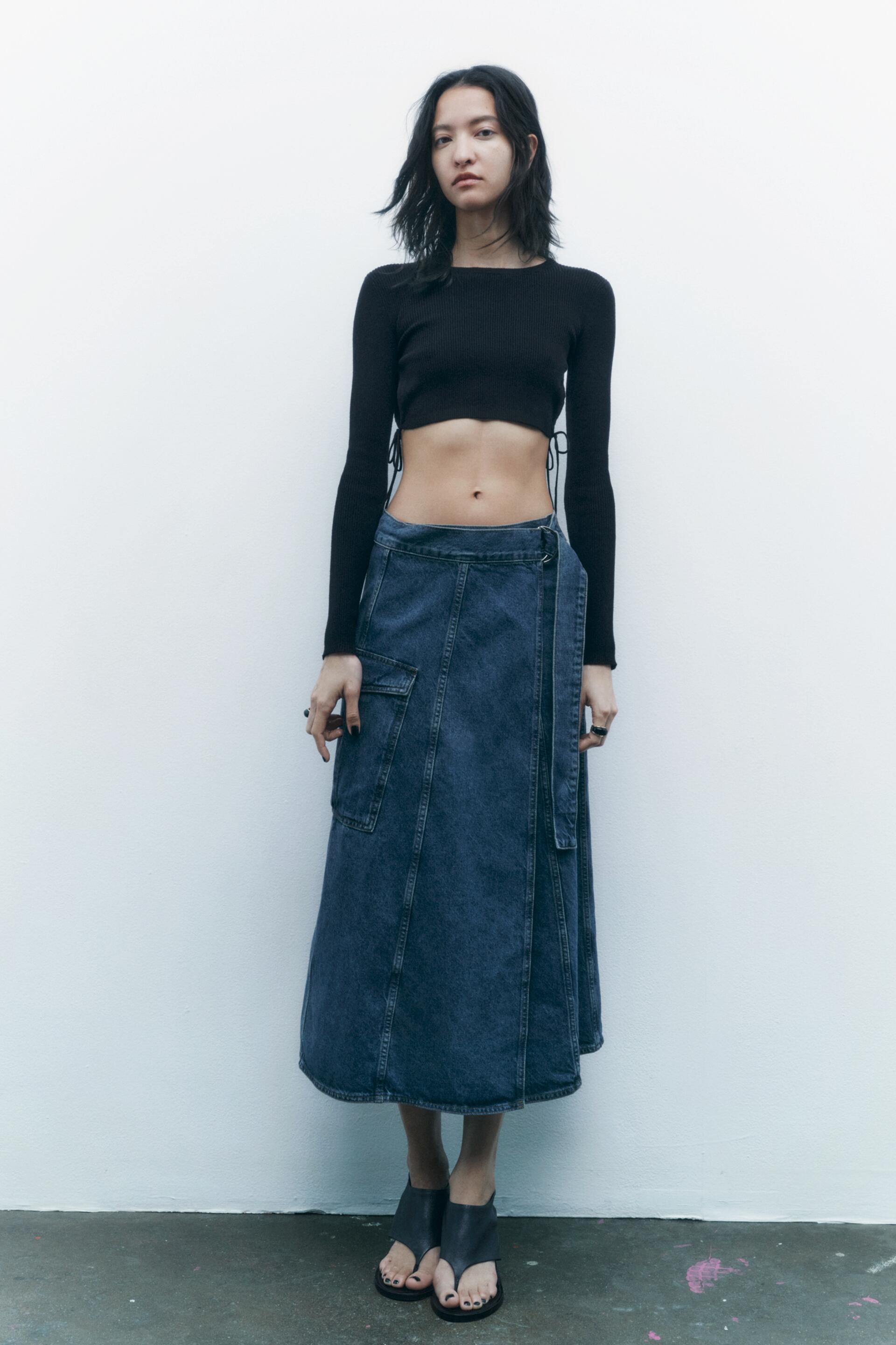 

Юбка женская ZARA 02553046 синяя S (доставка из-за рубежа), Синий, 02553046